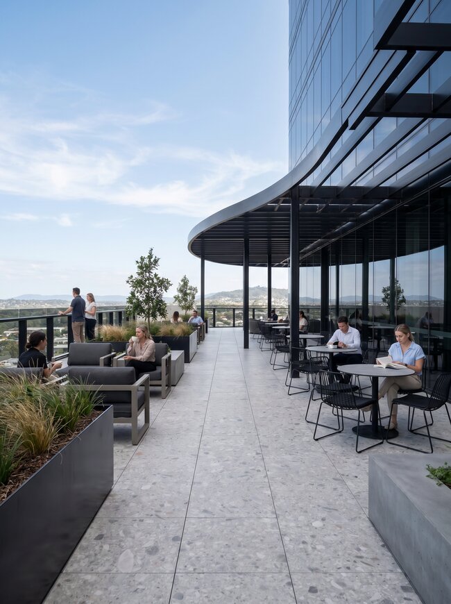 Terrasse Surélevée au Cœur des Affaires de Brisbane