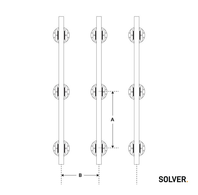 Schéma d'espacement des plots sous lambourdes solver