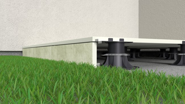 Plot réglable à vis avec plot de terrasse dans le sol