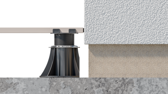 Plot de terrasse solver près du mur avec accessoire KD