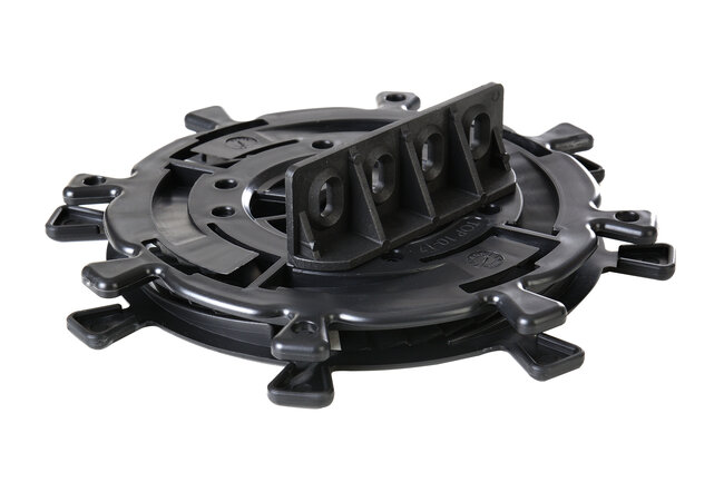 Plot de terrasse réglable Spiral 10 17 mm avec adaptateur pour lambourdes.