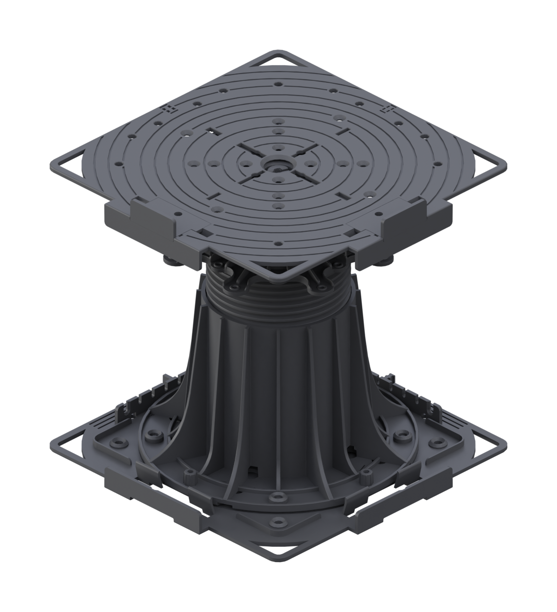 Plot de terrasse réglable Série MAX avec clips pour habillage vertical.