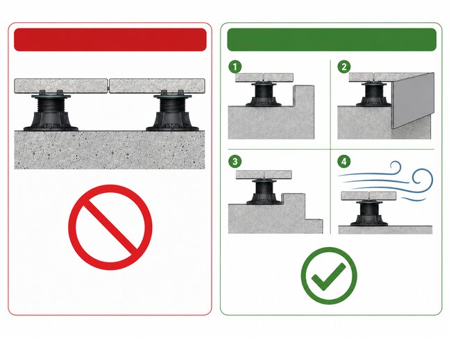 `Règles de montage correct d'une terrasse surélevée sur plots`