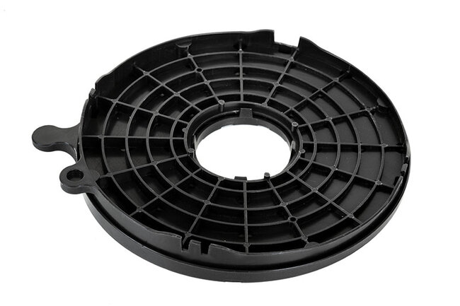 Base en plastique noir de correcteur de pente pour plots réglables de terrasse.