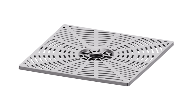 DeckSafe kwadratowa szczelina odpływowa do tarasów zewnętrznych i systemów patio.